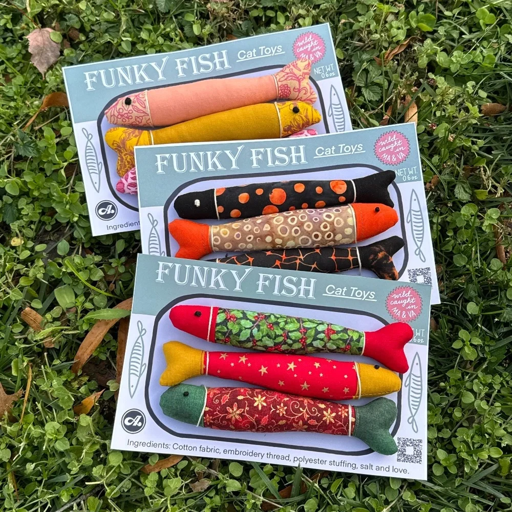 Holiday Handmade Funky Fish Cat Toys